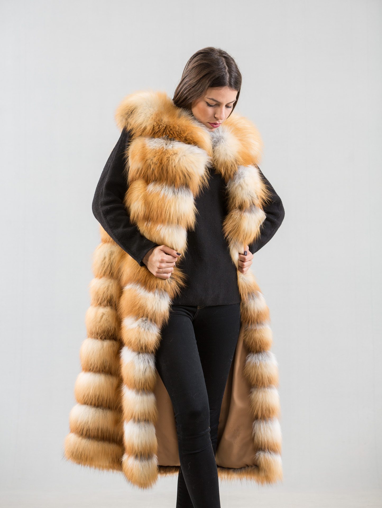 Long faux fur vest