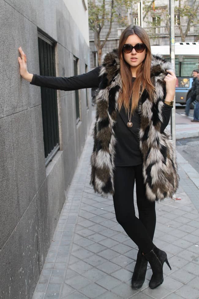 Long fur vest