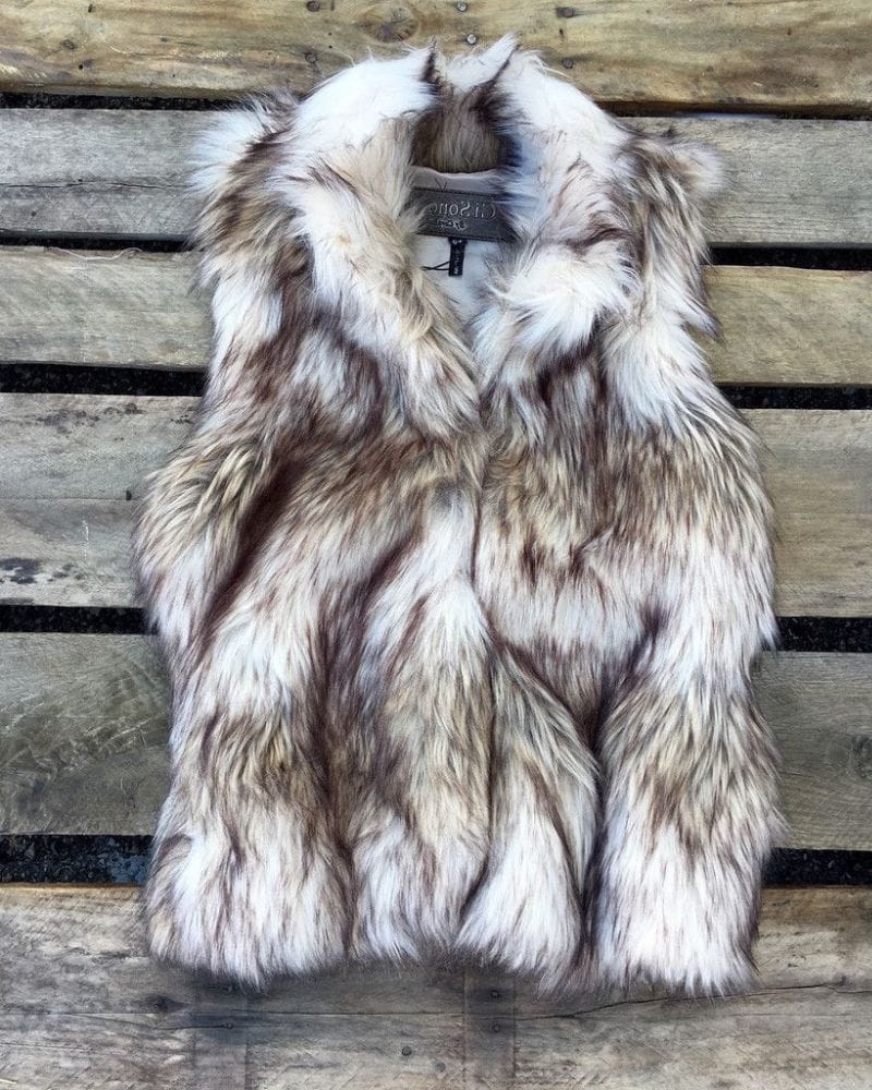 care and preserve faux fur vest