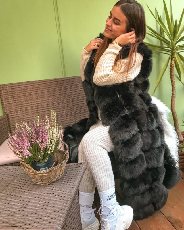 long faux fur vest