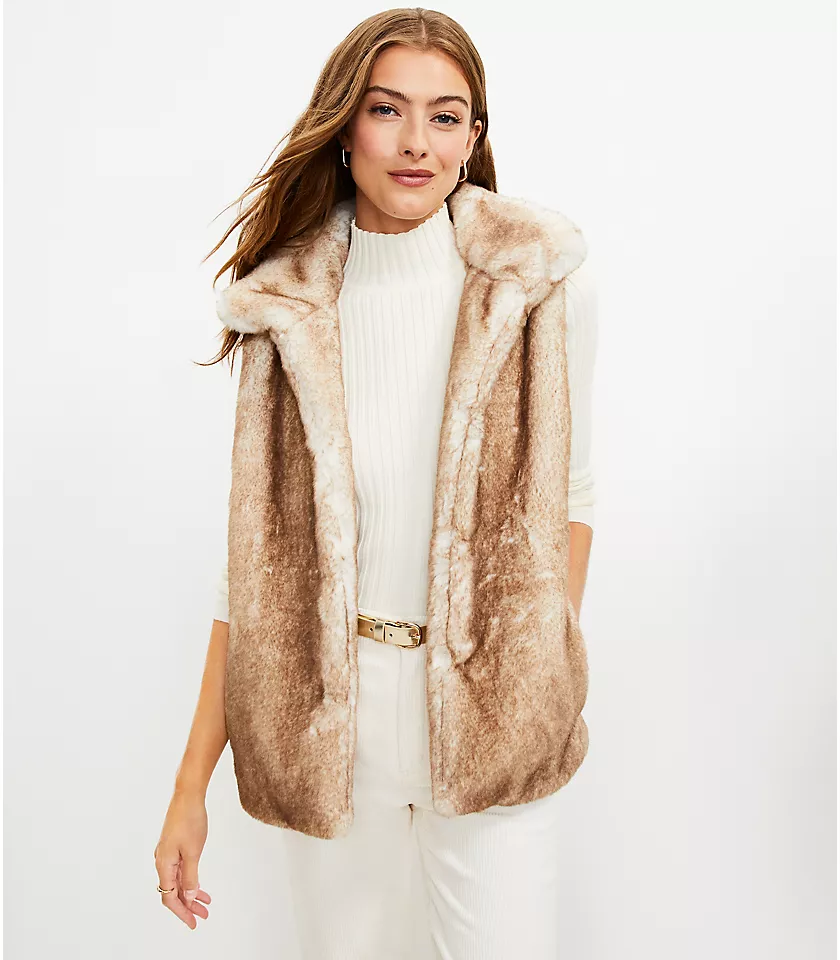 faux fur vest looks amazing