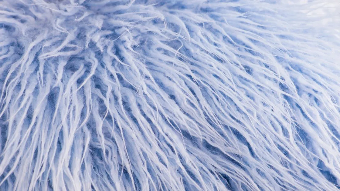 blue faux fur fabric